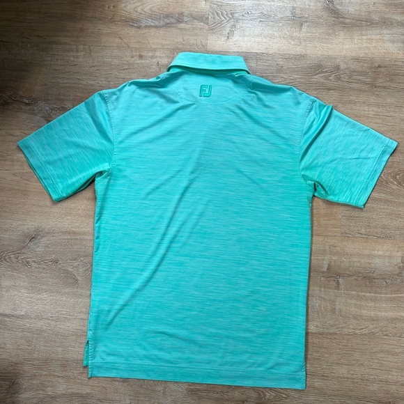 Foot Joy Mens Polo Collared 1/4 Button Golf Shirt Teal Green Sz Small - Picture 3 of 10